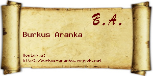Burkus Aranka névjegykártya